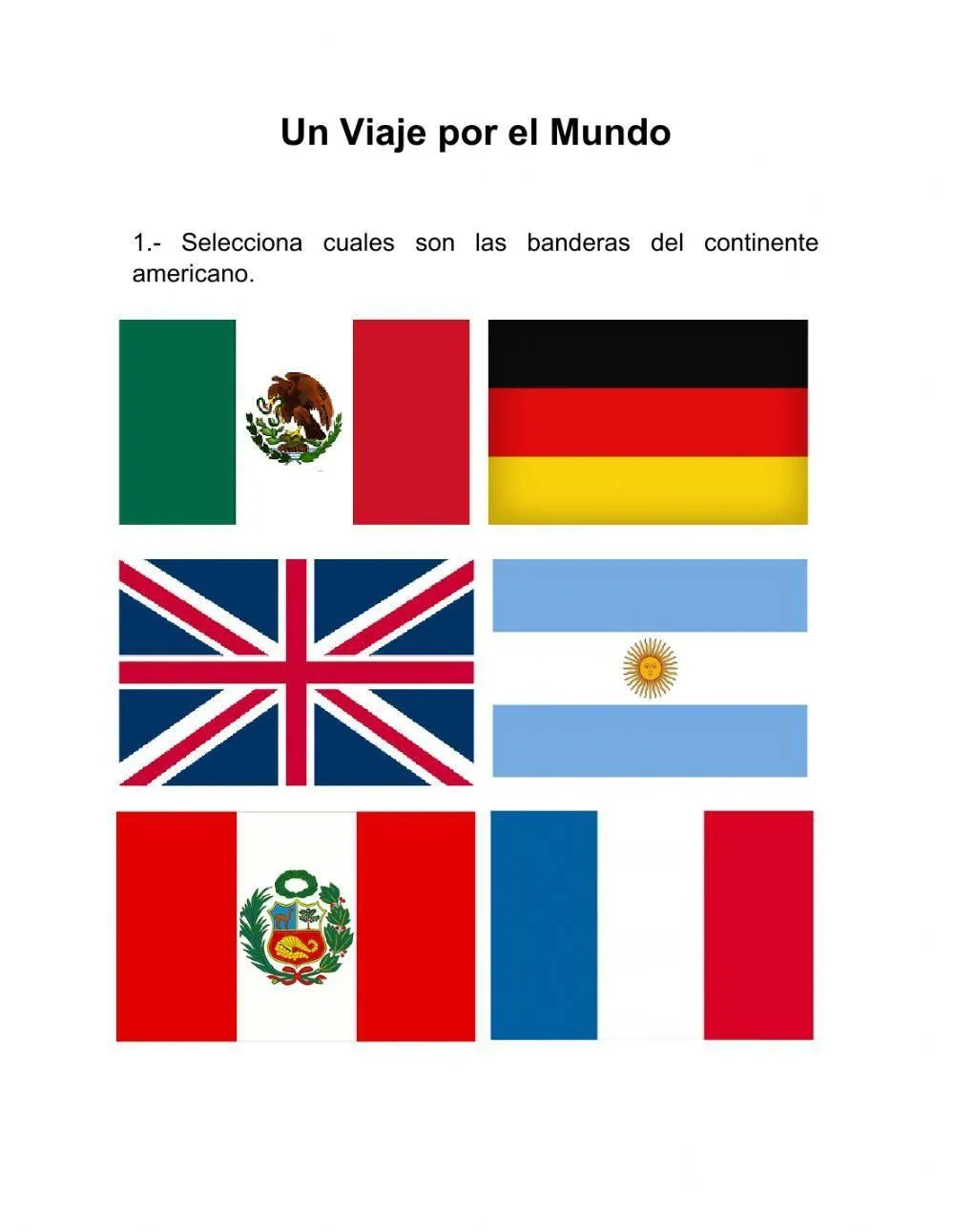 Banderas online worksheet | Live Worksheets Banderas online worksheet | Live Worksheets