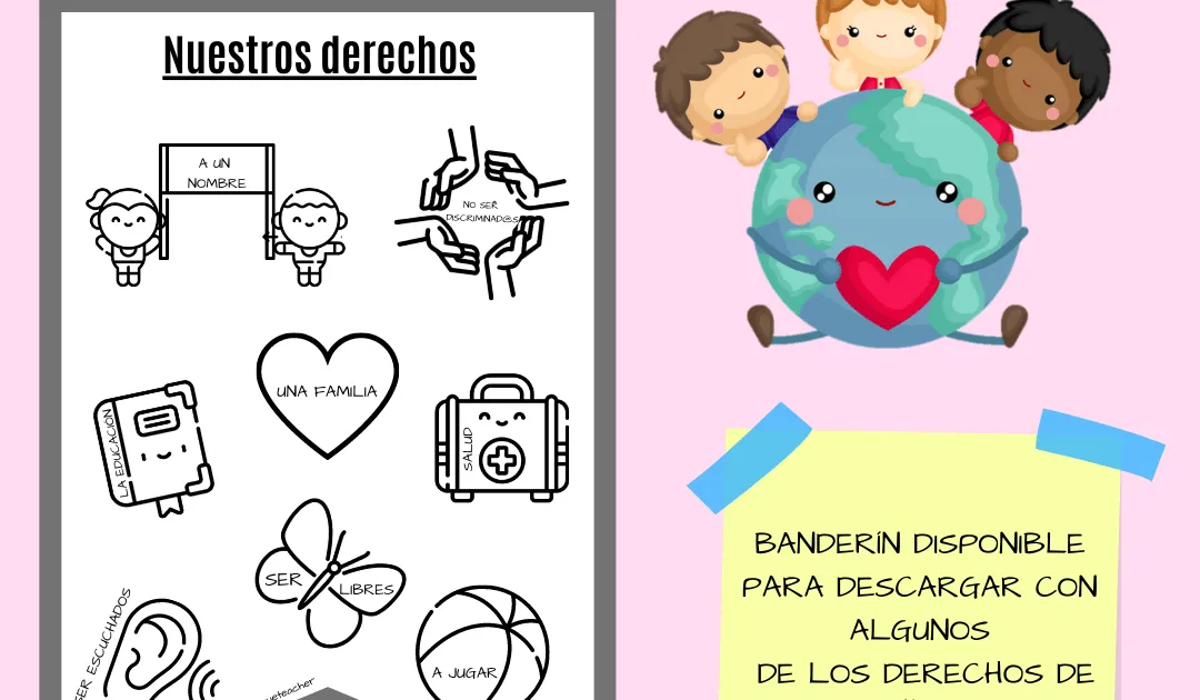 BANDERÍN DESCARGABLE PARA EL DÍA DE LOS DERECHOS DE NIÑOS Y NIÑAS BANDERÍN DESCARGABLE PARA EL DÍA DE LOS DERECHOS DE NIÑOS Y NIÑAS