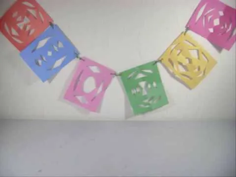 Como hacer un banderin con papel de colores - YouTube