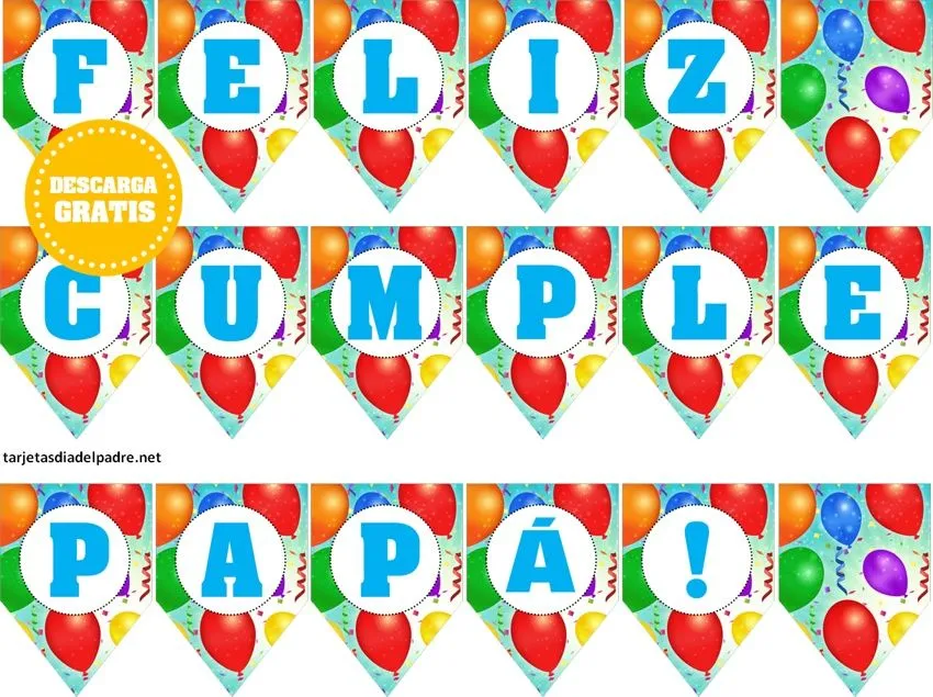 ▷ Banderines Feliz Cumple PAPÁ para imprimir | Cumpleaños de Papá ▷ Banderines Feliz Cumple PAPÁ para imprimir | Cumpleaños de Papá