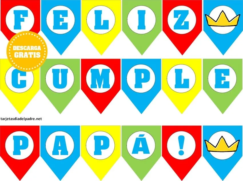 ▷ Banderines Feliz Cumple PAPÁ para imprimir | Cumpleaños de Papá ▷ Banderines Feliz Cumple PAPÁ para imprimir | Cumpleaños de Papá