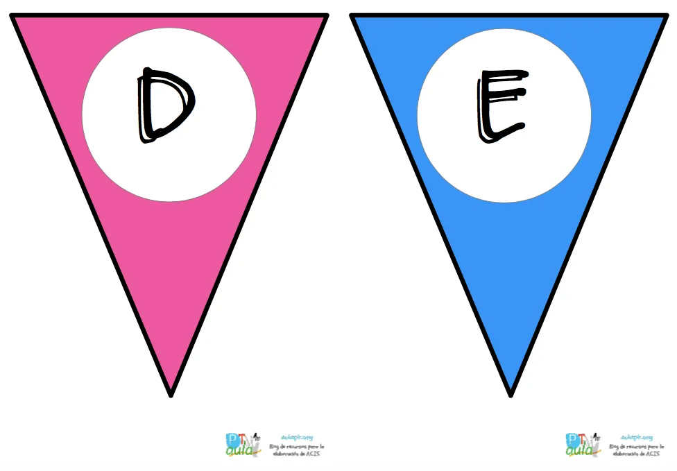 BANDERINES CON LAS LETRAS DEL ABECEDARIO PARA CREAR PALABRAS - Aula PT BANDERINES CON LAS LETRAS DEL ABECEDARIO PARA CREAR PALABRAS - Aula PT