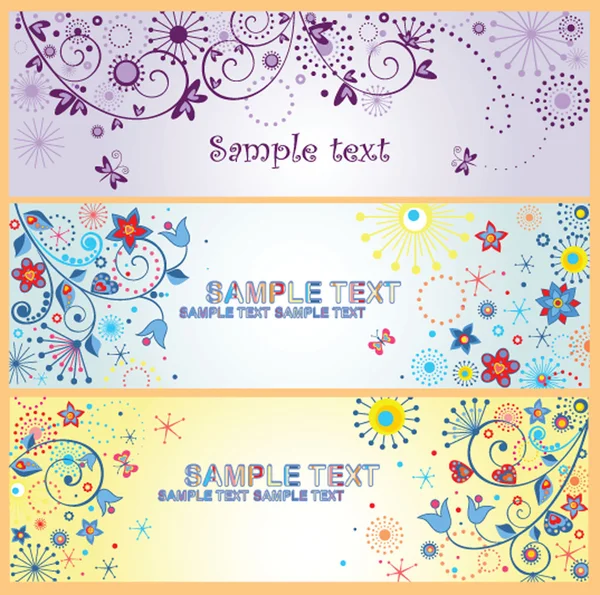 banners horizontales abstractos graciosos — Vector stock ... banners horizontales abstractos graciosos — Vector stock ...