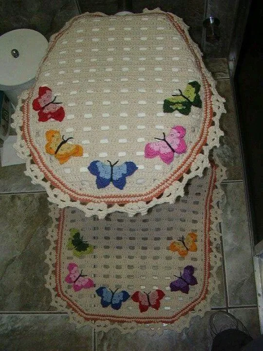 Delicado juego de baño con mariposas | Baño | Pinterest | Bathroom ... Delicado juego de baño con mariposas | Baño | Pinterest | Bathroom ...