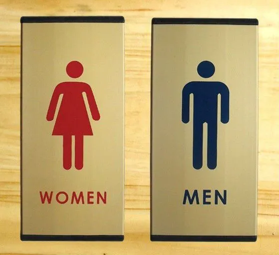 Baños ( con hombre / mujer símbolo ) $number pulgadas. X 6in ...