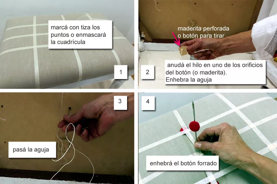 Cómo hacer una banqueta con capitoné - Ohlalá Cómo hacer una banqueta con capitoné - Ohlalá