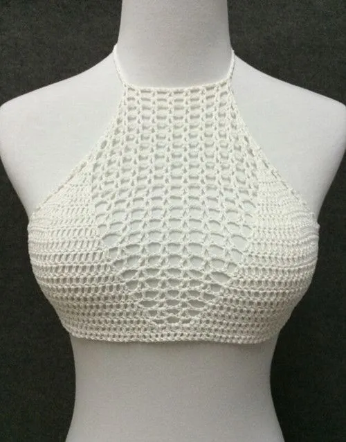 Barato Sexy Halter Neck Hueco-hacia fuera blanco sólido ganchillo ... Barato Sexy Halter Neck Hueco-hacia fuera blanco sólido ganchillo ...