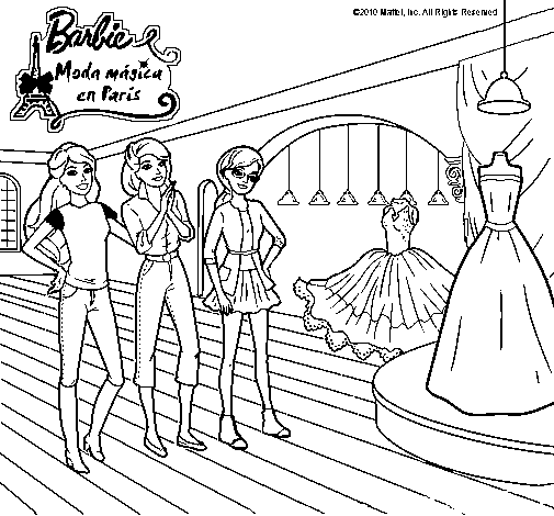 Dibujo de Barbie mirando vestidos para Colorear - Dibujos.net