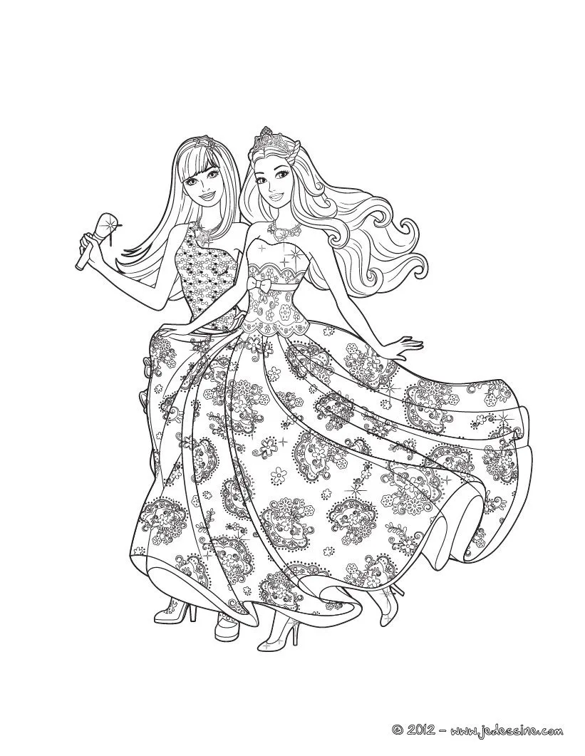 Barbie en la Princesa y la Cantante: Nuevas paginas para colorear ...