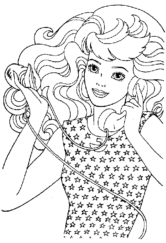 Barbie con teléfono para colorear ~ Dibujos para Colorear Infantil Barbie con teléfono para colorear ~ Dibujos para Colorear Infantil