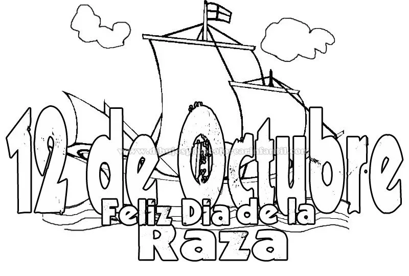 Barco del 12 de Octubre para colorear - Dia de la raza para ... Barco del 12 de Octubre para colorear - Dia de la raza para ...