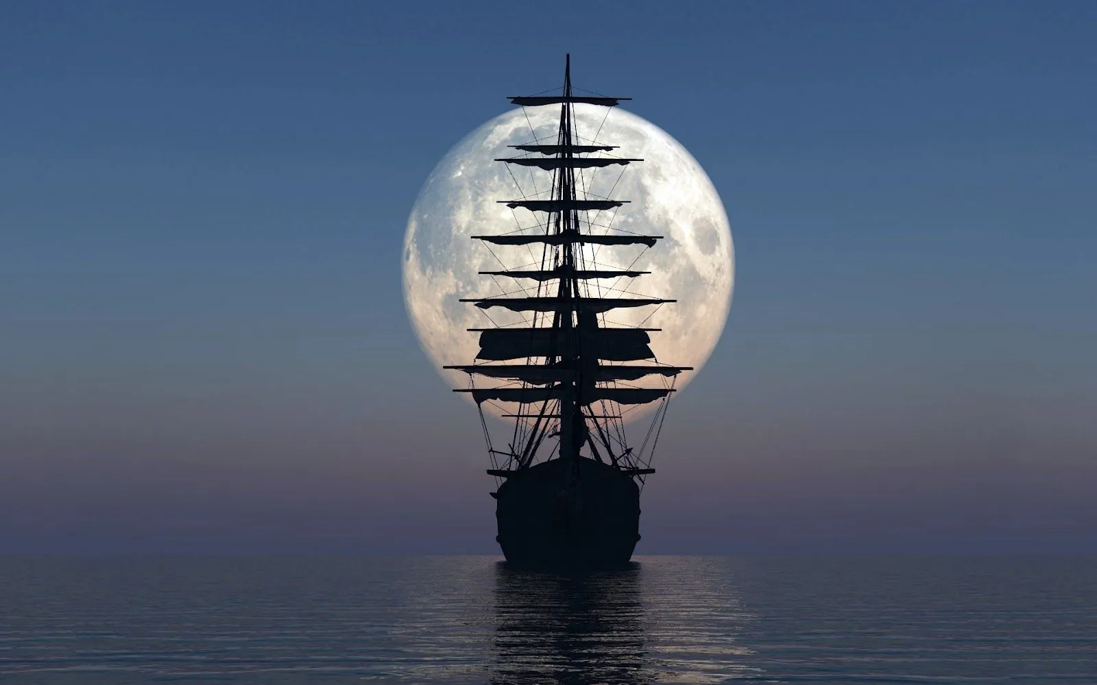 Barco y Luna Llena - Fondos de Pantalla HD - Wallpapers HD Barco y Luna Llena - Fondos de Pantalla HD - Wallpapers HD