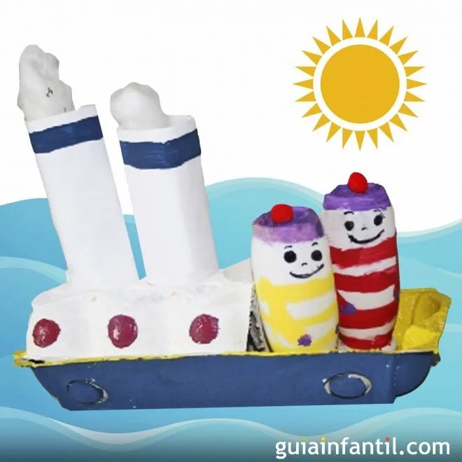 Barco pirata de cartón de huevos reciclado - 9 manualidades con ... Barco pirata de cartón de huevos reciclado - 9 manualidades con ...