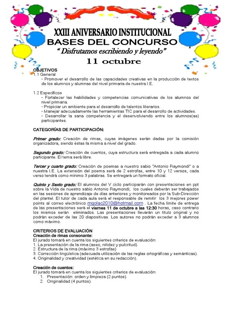 Bases de Concurso | PDF | Rima | Comunicación Bases de Concurso | PDF | Rima | Comunicación