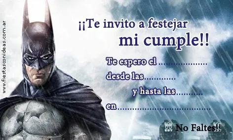 Invitaciones de cumpleaños de Batman para imprimir - Fiestas ... Invitaciones de cumpleaños de Batman para imprimir - Fiestas ...