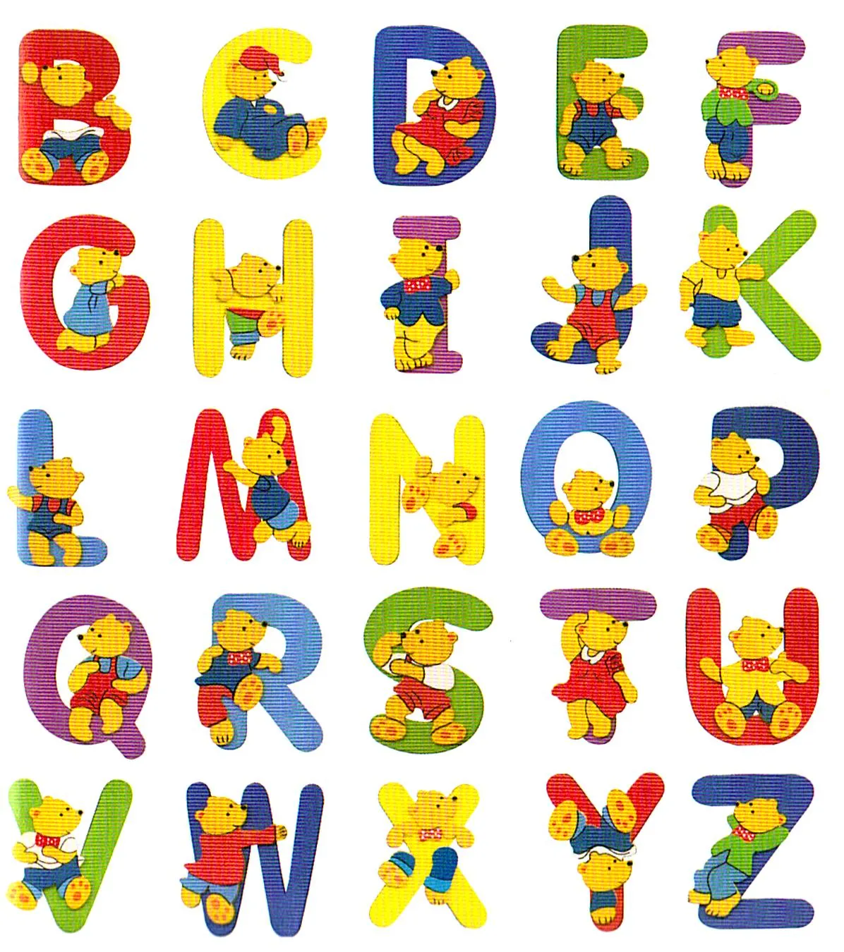 Letras do Alfabeto, desenhos e molde para colorir