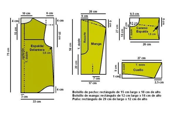 Molde de camisas para hombres - Imagui