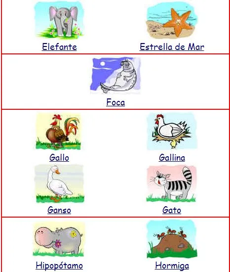 EL BAÚL DE INNELA: Puzzles de animales: letra e, letra f, letra g ...