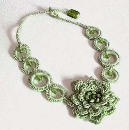 Como hacer collares tejidos a crochet - Imagui