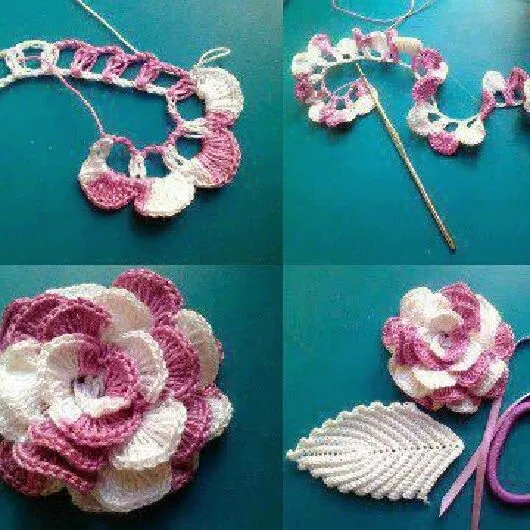 Rosas tejidas a crochet paso a paso con patrones - Imagui Rosas tejidas a crochet paso a paso con patrones - Imagui