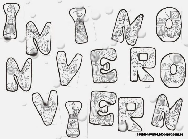 BAÚL DE NAVIDAD: Letras infantiles de invierno para colorear y decorar BAÚL DE NAVIDAD: Letras infantiles de invierno para colorear y decorar