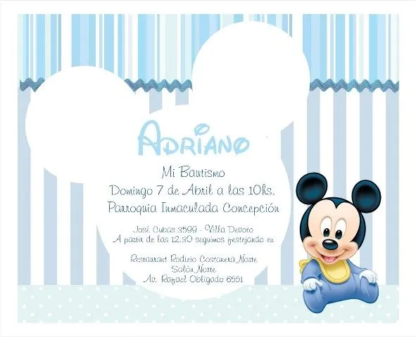 Bautismo con Baby Mickey