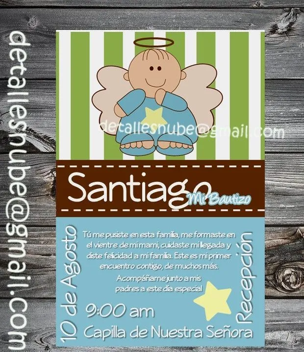 Bautizo Angelito Invitacion | Bautizo | Pinterest