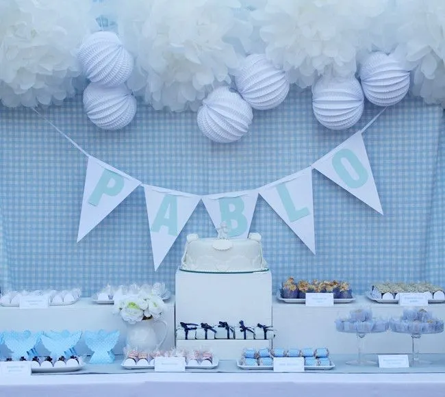 Un bautizo azul y blanco muy especial | Niceparty