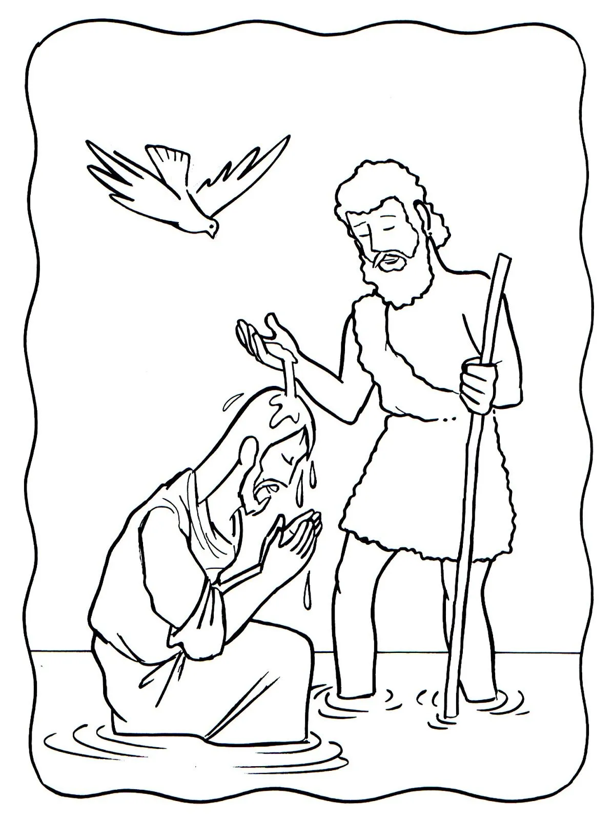Bautizo de Jesus para colorear - Dibujos Cristianos infantiles ... Bautizo de Jesus para colorear - Dibujos Cristianos infantiles ...