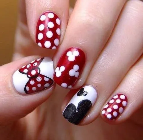 Be Cute: Uñas decoradas Minnie Mouse!! Paso a paso super fácil