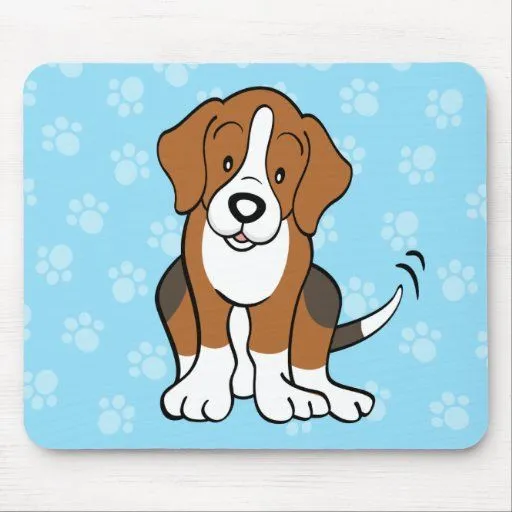 Beagle lindo Mousepad del perro del dibujo animado | Zazzle