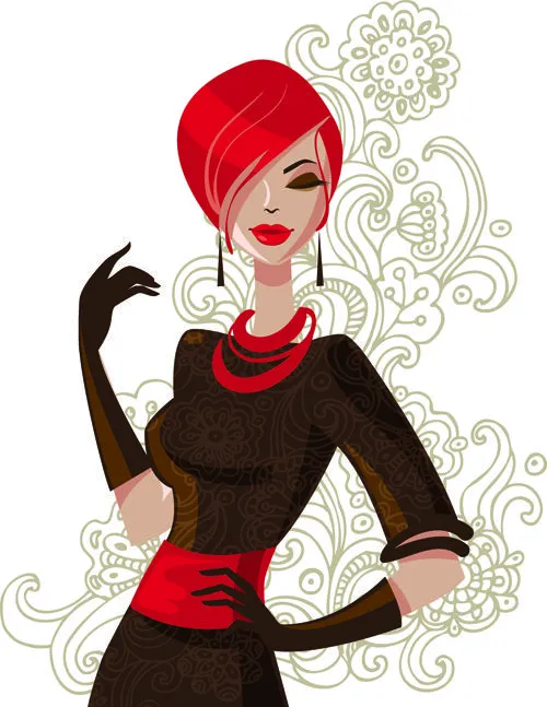Beautiful of Fashion Girls vector graphic 04 - Vector People free ...