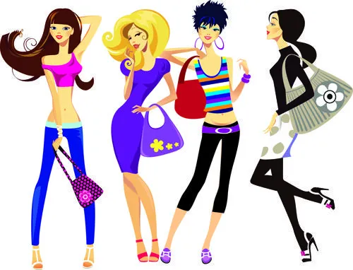 Beautiful of Fashion Girls vector graphic 03 - Vector People free ...