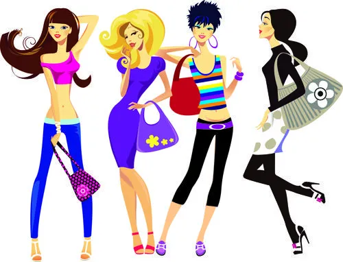 Beautiful of Fashion Girls vector graphic 03 - Vector People free ... Beautiful of Fashion Girls vector graphic 03 - Vector People free ...