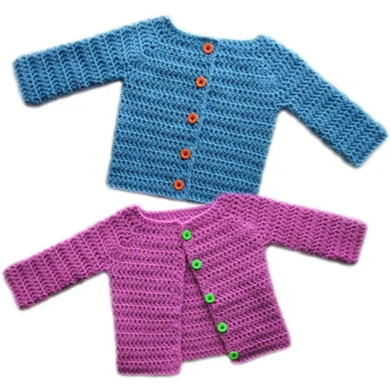 Bebé clásico Cardigan Sweater 5 tamaños por CrochetSpotPatterns Bebé clásico Cardigan Sweater 5 tamaños por CrochetSpotPatterns
