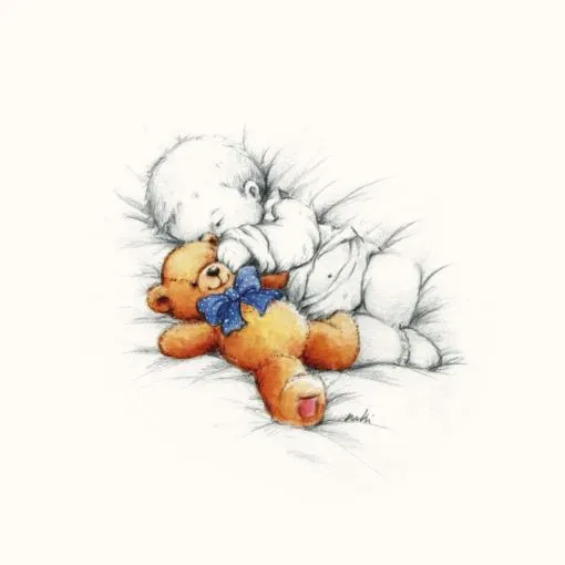 bebe durmiendo abrazado a oso de peluche dibujos de bebes con peluche ... bebe durmiendo abrazado a oso de peluche dibujos de bebes con peluche ...