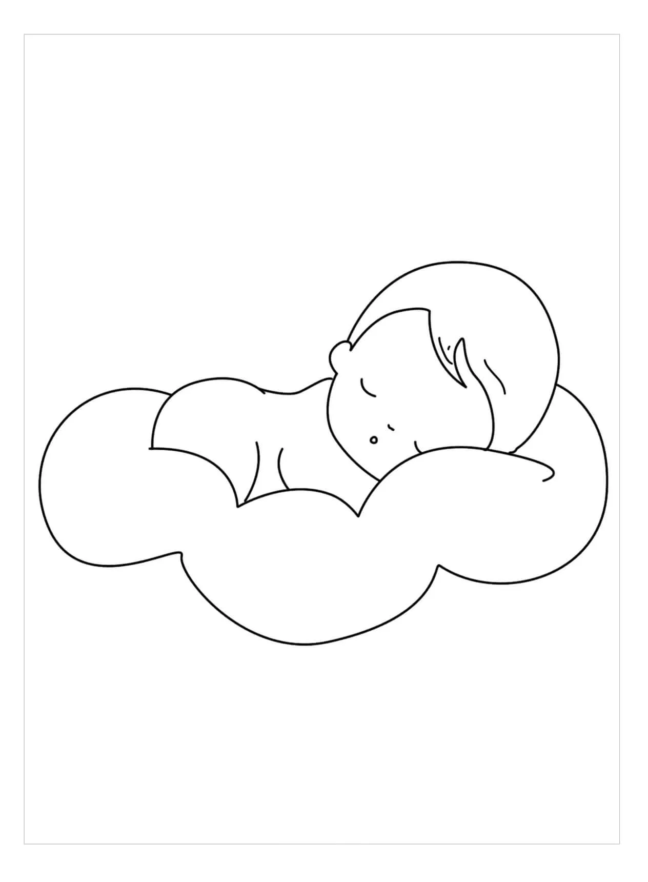 Bebe Durmiendo para colorear, imprimir e dibujar –ColoringOnly.Com