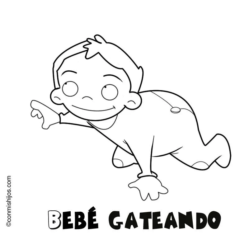 Bebé gateando: Dibujos para colorear