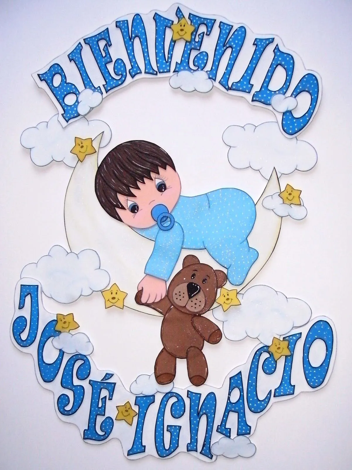 hay bebe sin baby shower osito en nubes de bienvenida