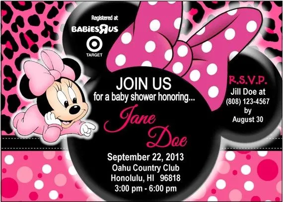 Invitaciónes baby shower Minnie baby - Imagui Invitaciónes baby shower Minnie baby - Imagui