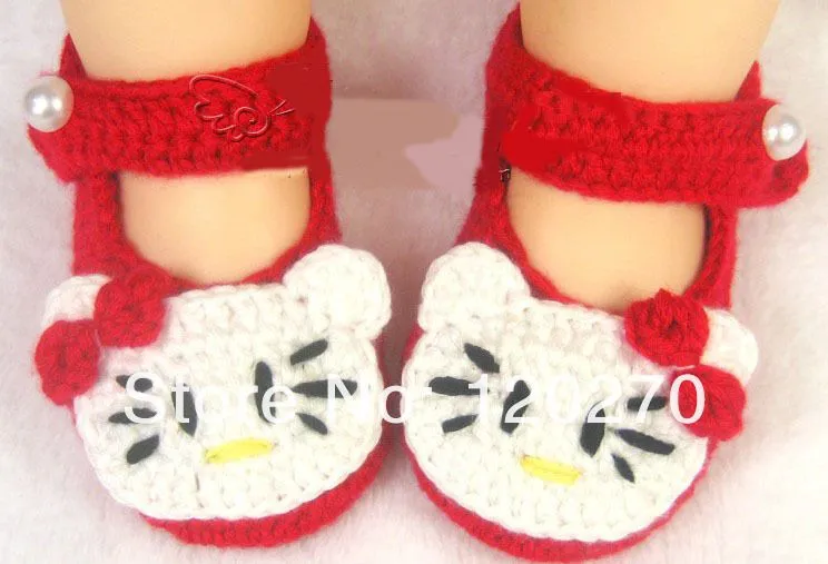 Aliexpress.com : Buy Baby Girls Crochet Hello Kitty Bowknot Flower ...