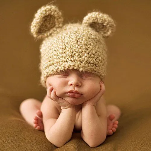 Bebé con orejitas de oso durmiendo - Fotos a bebés dormilones Bebé con orejitas de oso durmiendo - Fotos a bebés dormilones