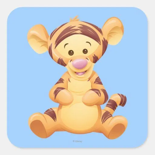 Bebé Tigger Pegatina Cuadrada | Zazzle