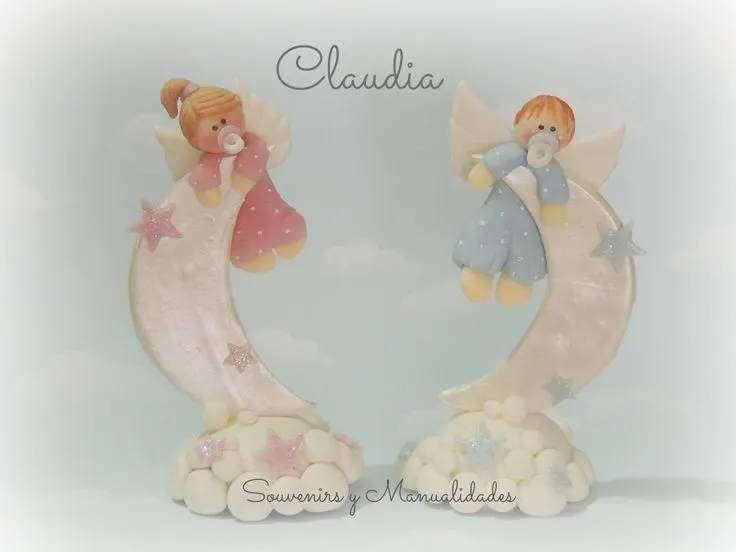 Bebés colgados en la luna .- | ♥ Mis trabajos en porcelana fría ... Bebés colgados en la luna .- | ♥ Mis trabajos en porcelana fría ...