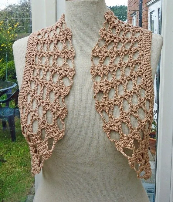 Beige Crochet Bolero / Cotton Bolero Jacket / by evefashion Beige Crochet Bolero / Cotton Bolero Jacket / by evefashion