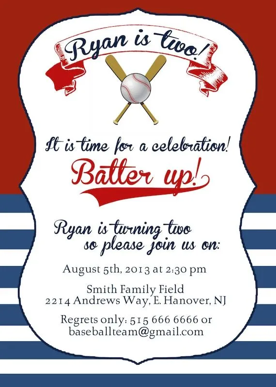 Béisbol cumpleaños invitación invitación tarjeta por CMLDesigns