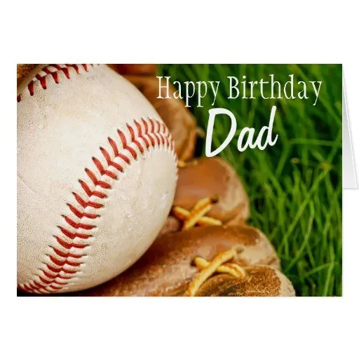 Béisbol del papá del feliz cumpleaños con el mitón tarjeta de ... Béisbol del papá del feliz cumpleaños con el mitón tarjeta de ...