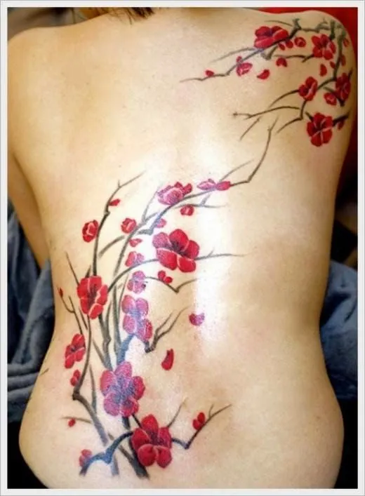 Belagoria: 40 Tatuajes de flores de cerezo para chicas