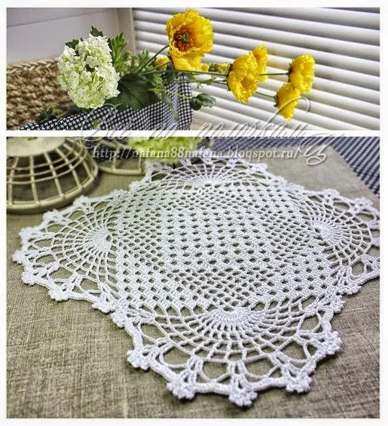 Bella carpeta cuadrada al crochet | Crochet y Dos agujas ... Bella carpeta cuadrada al crochet | Crochet y Dos agujas ...
