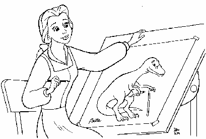 La Bella Dibujando para colorear